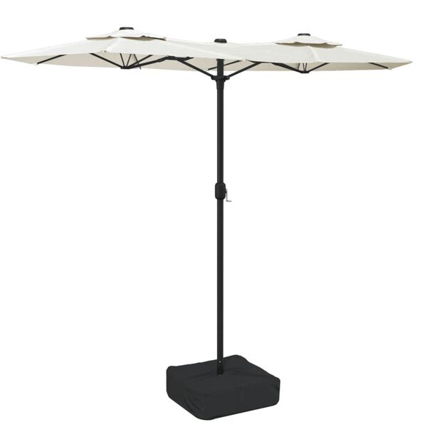 vidaXL Double-Head Garden Parasol Sand White 316x145 cm