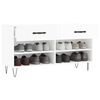 vidaXL Shoe Bench High Gloss White 102x35x55 cm Engineered Wood