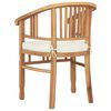 vidaXL Chair with Cushion 2 pcs Brown 63 x 58 x 89 cm Solid Teak Wood