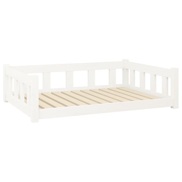 vidaXL Dog Bed White 105.5x75.5x28 cm Solid Wood Pine
