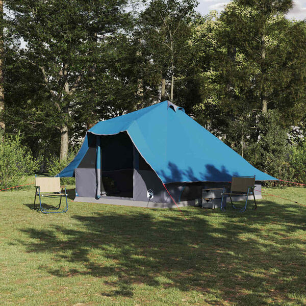 vidaXL Tipi Tent with Roof Blue 358 x 296 x 258 cm Taffeta