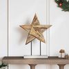 vidaXL Christmas Star Brown 45 x 5 x 60 cm Solid Teak Wood