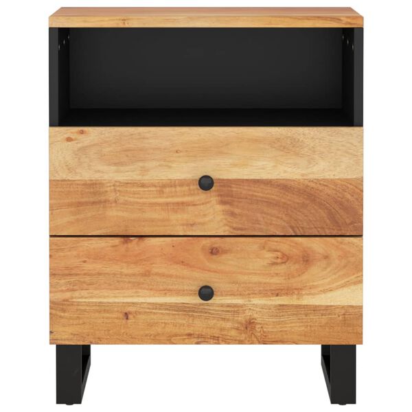 vidaXL Bedside Cabinet 50x33x62 cm Solid Wood Acacia&Engineered Wood