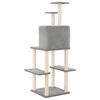 vidaXL Cat Tree with Sisal Scratching Posts Light Grey 144.5 cm