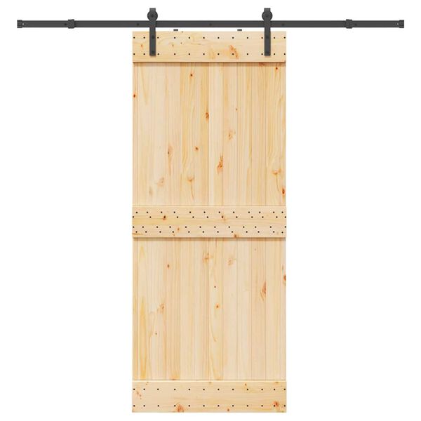 vidaXL Sliding Door with Hardware Set 85x210 cm Solid Wood Pine