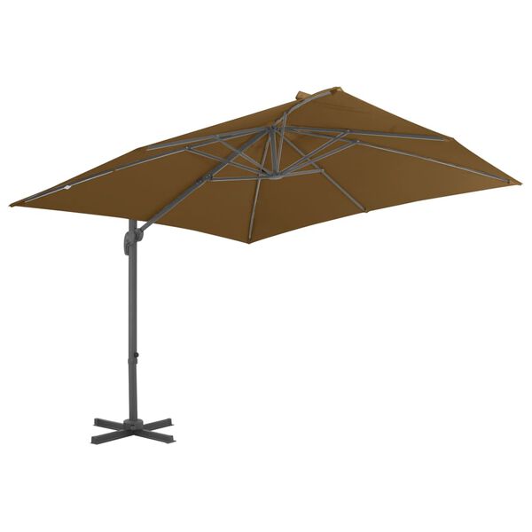 vidaXL Garden Parasol with Portable Base Taupe