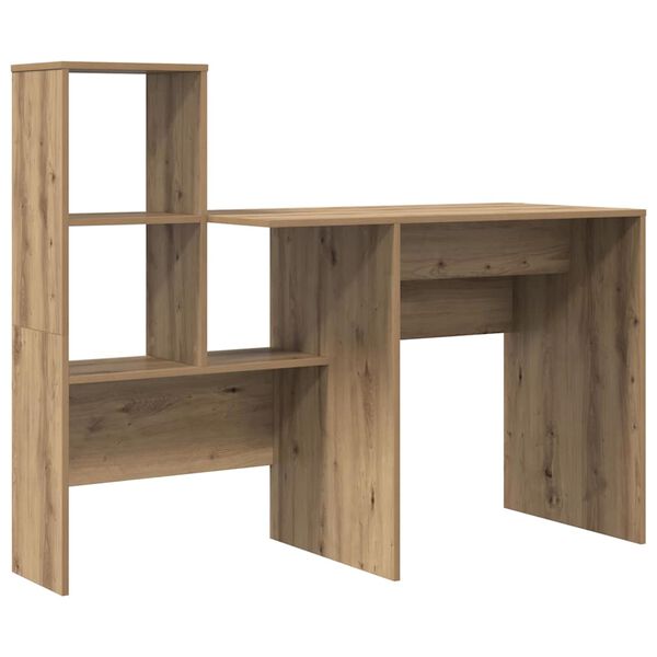 vidaXL Desk Artisan Oak 131.5 x 50 x 106.5 cm Engineered Wood