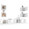 vidaXL 6 Piece TV Cabinet Set White Engineered Wood