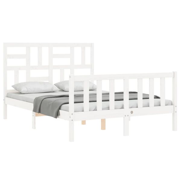 vidaXL Bed Frame without Mattress White 140x200 cm Solid Wood Pine