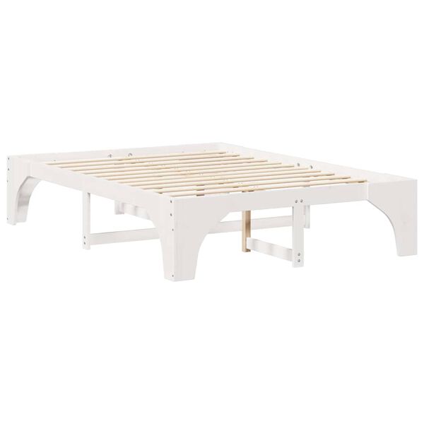 vidaXL Bed Frame White 160 x 200 cm Solid Pine Wood