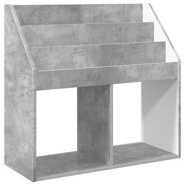 vidaXL Kids Bookshelf with Storage Concrete Grey 72.5 x 29.5 x 69 cm