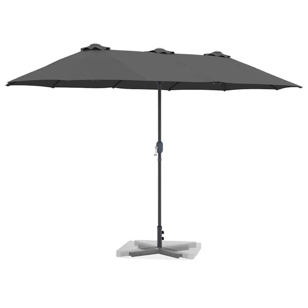 vidaXL Garden Parasol Anthracite 370 x 197 x 239 cm