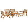 vidaXL Garden Chairs with Table 5 pcs Beige Solid Acacia wood