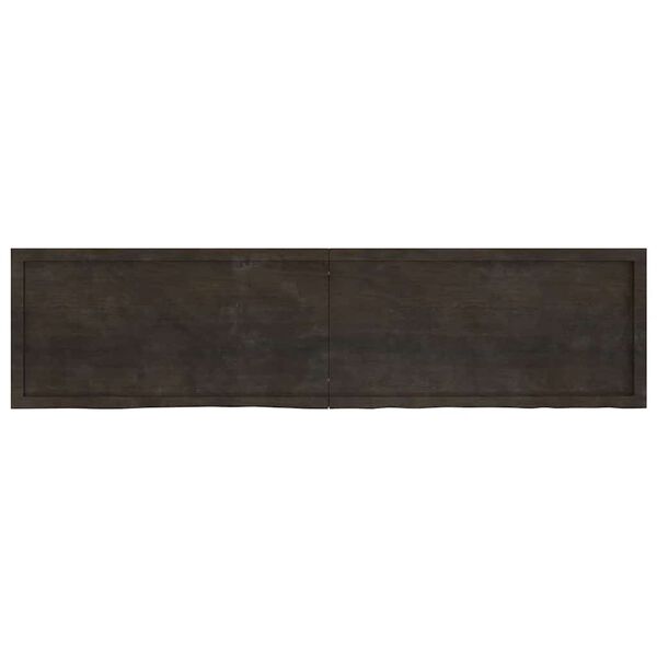 vidaXL Table Top Dark Brown 200x50x(2-6) cm Treated Solid Wood Oak