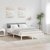 vidaXL Bed frame White and light grey 140 x 190 cm Solid pine wood