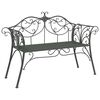 vidaXL Garden Bench 2-Seater 130 x 47 x 90 cm Steel Silver Grey