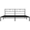 vidaXL Metal Bed Frame without Mattress with Headboard Black 180x200cm
