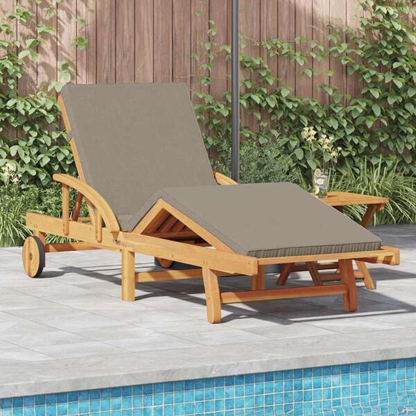 vidaXL Sun Lounger Reclining Taupe 200 x 67 x 84cm Solid Acacia wood