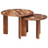 vidaXL Nesting Coffee Tables 2 pcs Multicolour Solid Reclaimed Wood