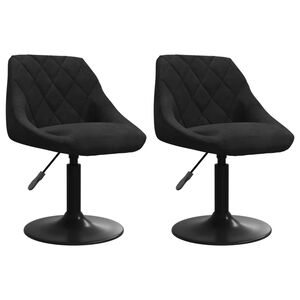 vidaXL Swivel Dining Chairs 2 pcs Black Velvet
