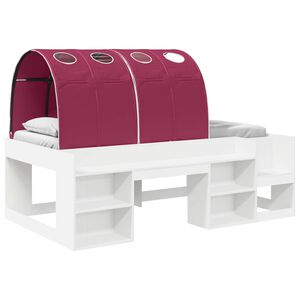 vidaXL Bed Frame with Tunnel 3 pcs White and Red Engineered Wood
