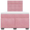vidaXL Box Spring Bed with Mattress Pink 120x200 cm Velvet
