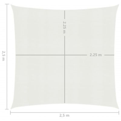 vidaXL Sunshade Sail 160 g/m² White 2.5x2.5 m HDPE