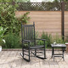 vidaXL Rocking Chair with Curved Seat Black Solid Wood Poplar