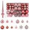 vidaXL Christmas Ball Set 111 pcs Rose Pink 6 cm Polystyrene