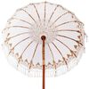vidaXL Balinese Parasol Cream 180-190 cm Cotton and solid wood