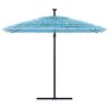 vidaXL Garden Parasol with Steel Pole Blue 269x269x235 cm