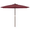 vidaXL Garden Parasol with Wooden Pole Bordeaux Red 299x240 cm