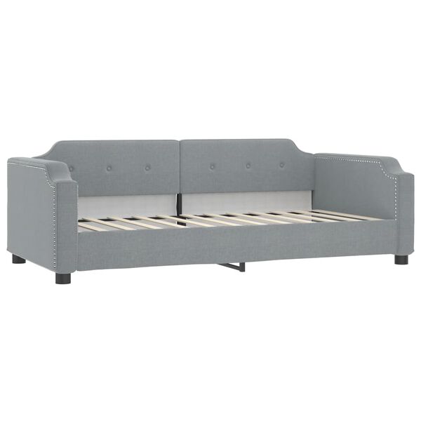 vidaXL Daybed with Mattress Light Grey 90x190 cm Fabric
