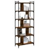 vidaXL Bookcase 6-Tier Smoked Oak 76x32x192 cm Engineered Wood