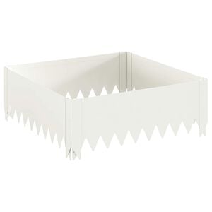 vidaXL Lawn Edging 60 x 60 x 20 cm Steel White