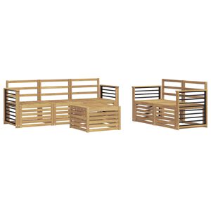 vidaXL Outdoor Sofa Set 6 pcs White Solid Acacia Wood