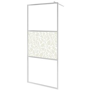vidaXL Walk-in Shower Wall ESG Glass with Stone Design 115x195 cm