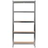 vidaXL Storage Shelves 2 pcs Silver 90x30x180 cm Steel and MDF