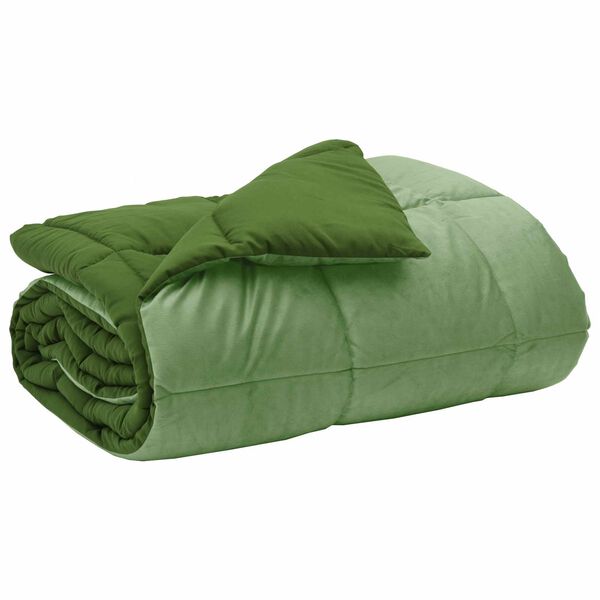 vidaXL Winter Duvet Quilted Green 155 x 220 cm Microfiber