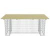 vidaXL Garden Table with Steel Gabion 180x90x74 cm Pinewood