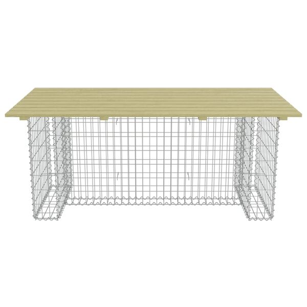 vidaXL Garden Table with Steel Gabion 180x90x74 cm Pinewood