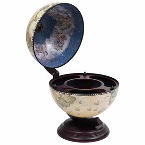 vidaXL Tabletop Globe Bar Wine Stand Eucalyptus Wood Green