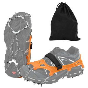 vidaXL Ice Cleats for Shoes Orange S Stainless Steel