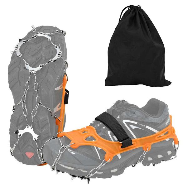 vidaXL Ice Cleats for Shoes Orange S Stainless Steel