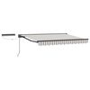 vidaXL Electric Retractable Awning Light Grey and White 4 x 3.5 m