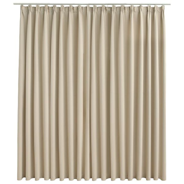 vidaXL Blackout Curtain with Hooks Beige 290x245 cm