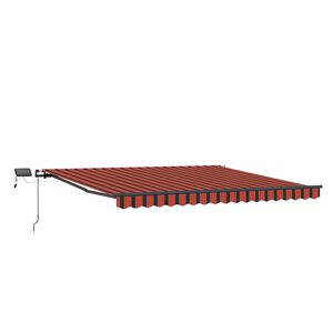 vidaXL Manual Retractable Awning with LED 450x300 cm Orange and Brown