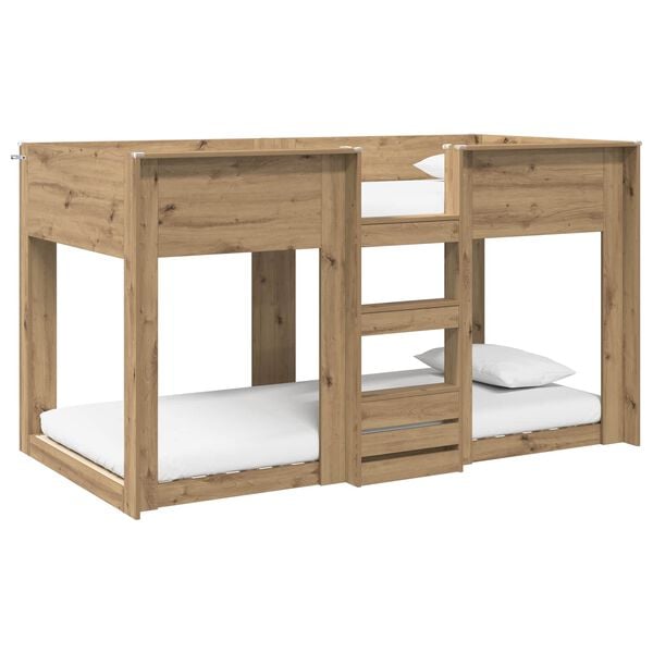 vidaXL Bunk Bed for Kids Artisan Oak 100 x 200 cm Engineered Wood
