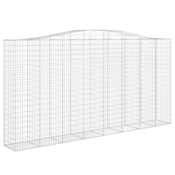 vidaXL Arched Gabion Basket 400x50x200/220 cm Galvanised Iron