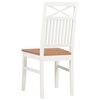 vidaXL Dining Chairs 2 pcs White Solid Oak Wood